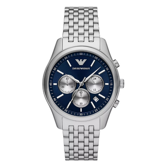 Emporio Armani Antonio Silver Stainless Steel Blue Dial Chronograph AR11582 AR11582