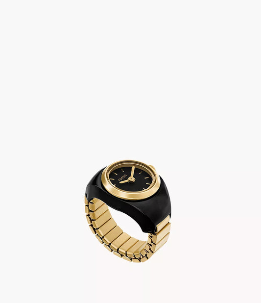 Fossils Watch Ring Two-Hand Gold-Tone Stainless Steel ES5413