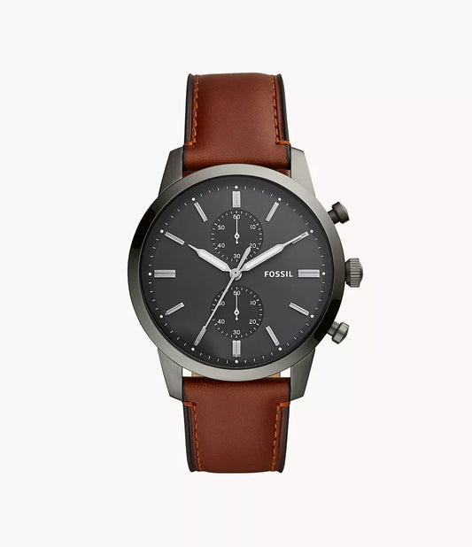 Fossils Townsman Chronograph Amber Leather Watch FS5522