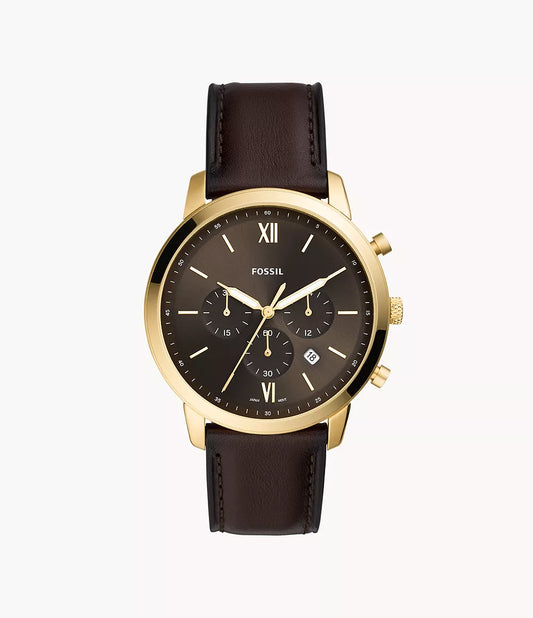 Fossils Neutra Chronograph Brown Leather Watch FS5763