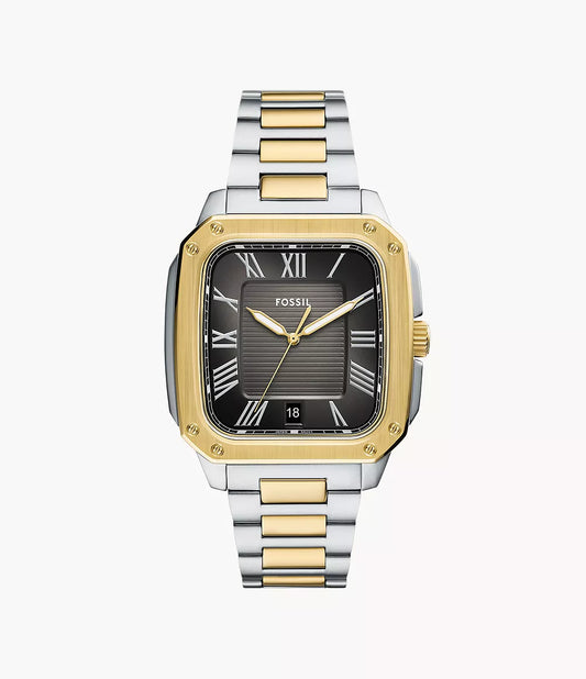 Fossil Crosby Three-Hand Date Two-Tone Stainless Steel Watch FS6123