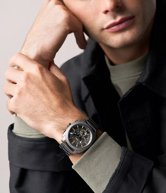 Fossils Machine Chronograph Smoke Stainless Steel Watch FS6160