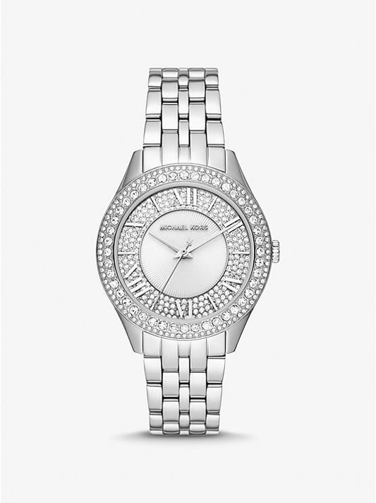 Michael Kors Harlowe silver-tone pave watch MK4708