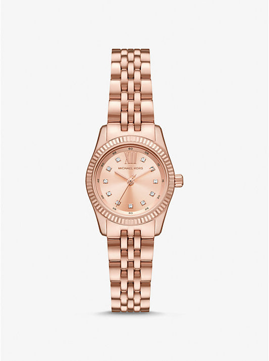 Michael Kors Lexington Petite Rose Gold-Tone Watch with Pave MK4739