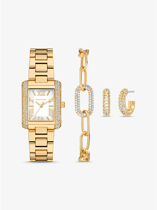 Michael Kors Emery Petite Gold-Tone Watch and Jewelry Gift Set MK4837SET