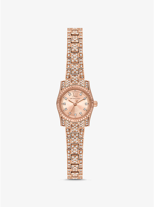 Michael Kors Lexington mini rose gold-tone pave watch MK4863