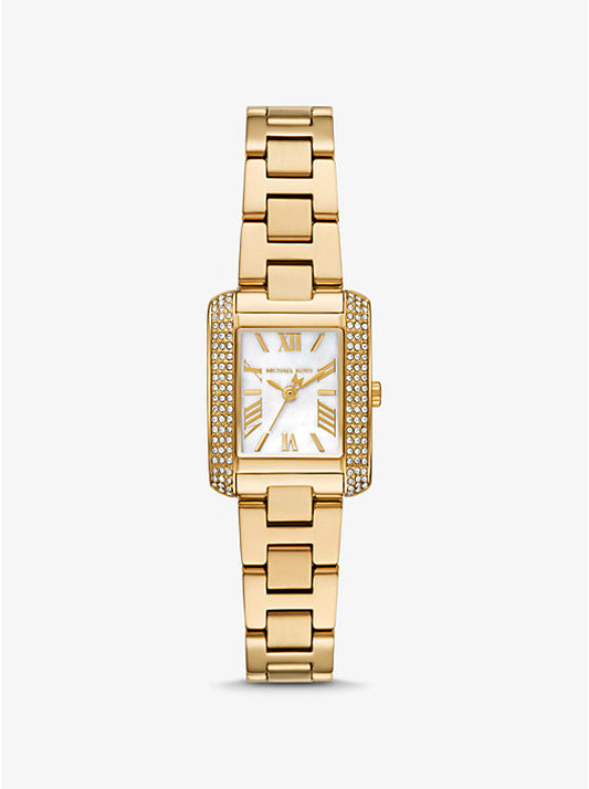 Michael Kors Reloj Emery mini en tono dorado con pave MK4867