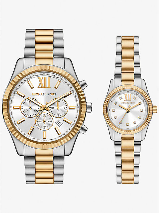 Michael Kors Lexington His and Hers Two-Tone Watch Set MK4952SET