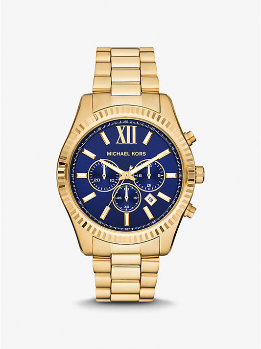 Michael Kors Lexington oversized gold-tone watch MK9153