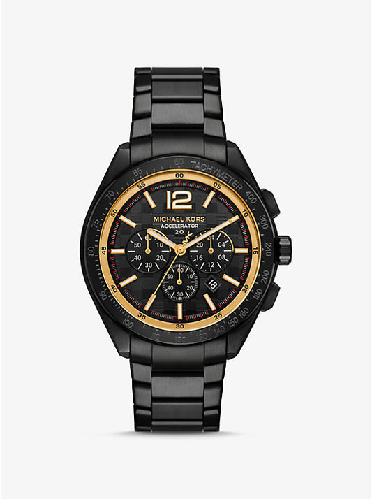 Michael Kors Accelerator 2.0 oversized watch in black MK9179