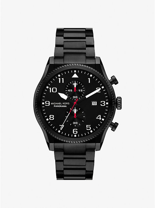 Michael Kors Oversized Panorama watch in black MK9198