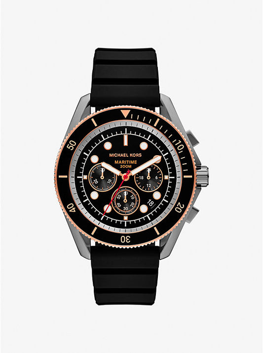 Michael Kors Oversized bronze and silicone maritime clock MK9206