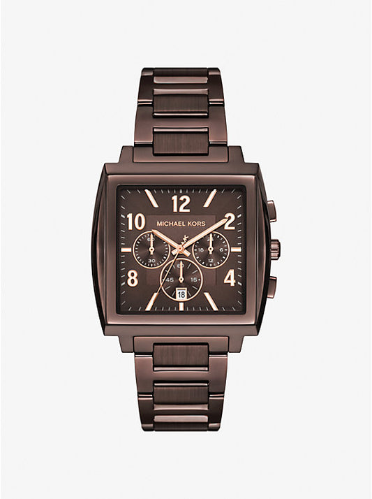 Michael Kors Rhys oversize watch in brown tone MK9234