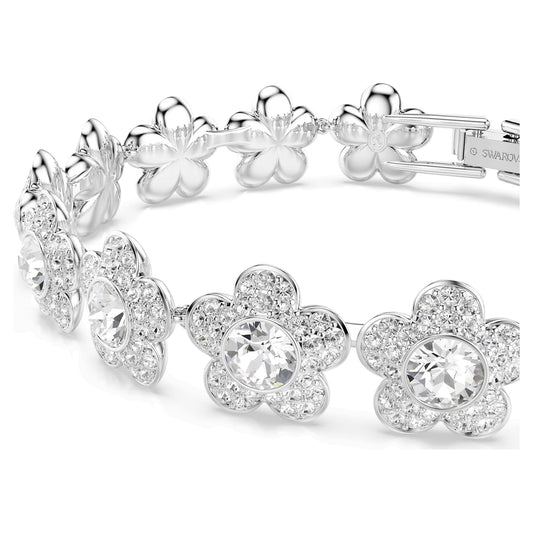 Swarovski Ariana Grande x Swarovski bracelet Round cut, Flower, White, Rhodium plated 5749182