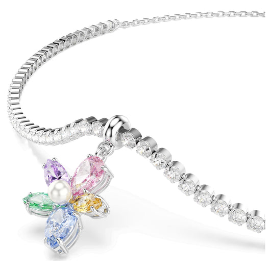 Swarovski Ariana Grande x Swarovski choker Mixed cuts, Flower, Multicolored, Rhodium plated 5749189