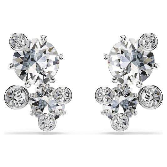 Swarovski Constella stud earrings Round cut, White, Rhodium plated 5732253