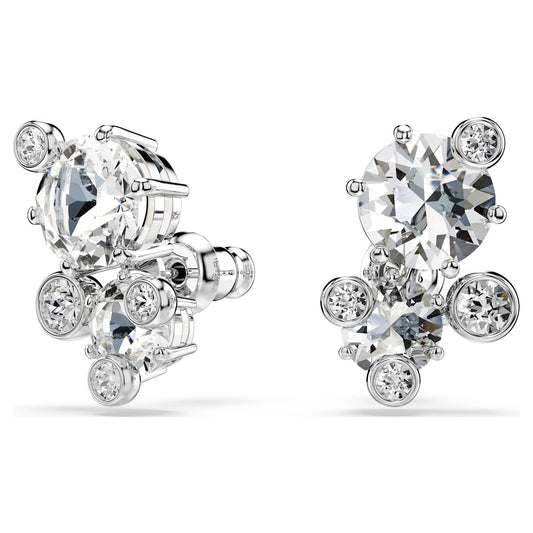Swarovski Constella stud earrings Round cut, White, Rhodium plated 5732253