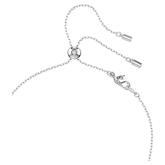 Swarovski Constella Y necklace Crystal pearl, Round cuts, White, Rhodium plated 5711830