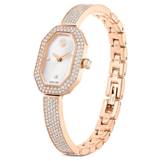 Swarovski Dextera bangle watch Swiss Made, Metal bracelet, Rose gold tone, Rose gold-tone finish 5672992