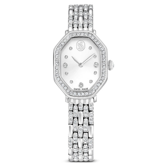 Swarovski Dextera octagon watch Swiss Made, Metal bracelet, Silver tone, Stainless steel 5698690