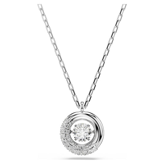 Swarovski Dextera pendant Round cut, White, Rhodium plated 5733400