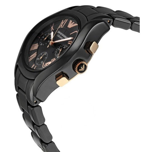 Emporio Armani Emporio Armani Women’s Chronograph Ceramic Chain Black Dial 38mm AR1411