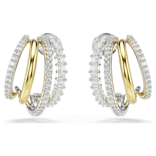 Swarovski Hyperbola hoop earrings Mixed cuts, Mini, White, Mixed metal finish 5689718