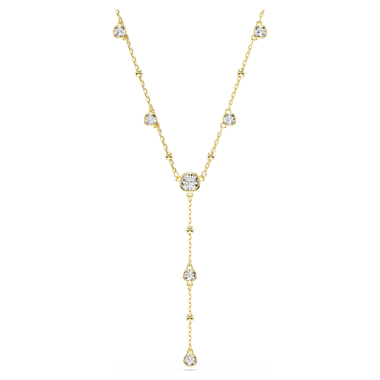 Swarovski Imber Y necklace Round cut, White, Gold-tone plated 5684510
