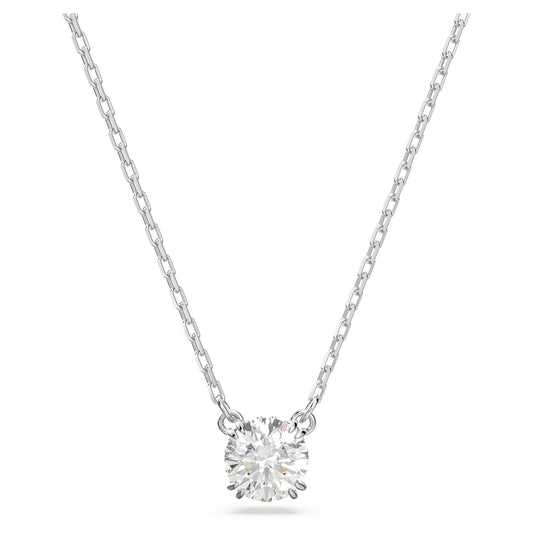 Swarovski Stilla pendant Round cut, White, Rhodium plated 5636706