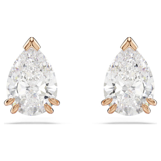 Swarovski Stilla stud earrings Pear cut, White, Rose gold-tone plated 5734248
