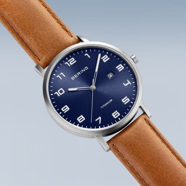 Bering Titanium plata cepillado 18640-567-US