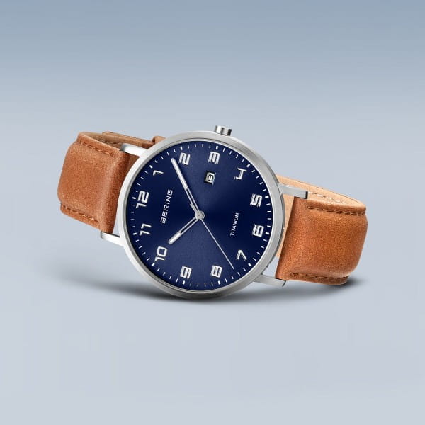 Bering Titanium plata cepillado 18640-567-US