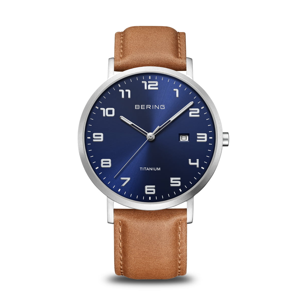 Bering Titanium plata cepillado 18640-567-US
