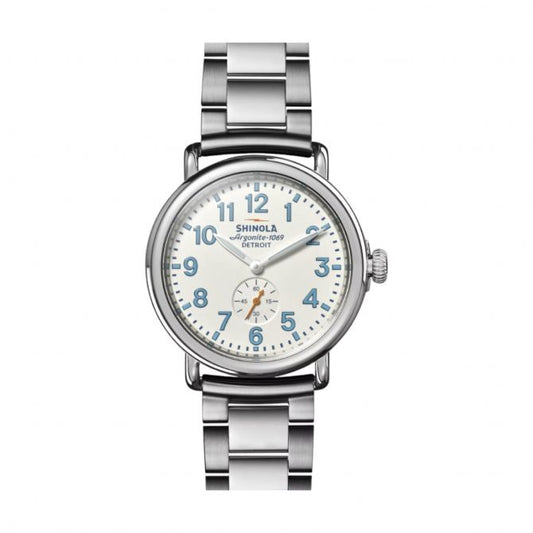 Shinola Runwell 41mm Men's Watch, White and Blue Dial S0120282831