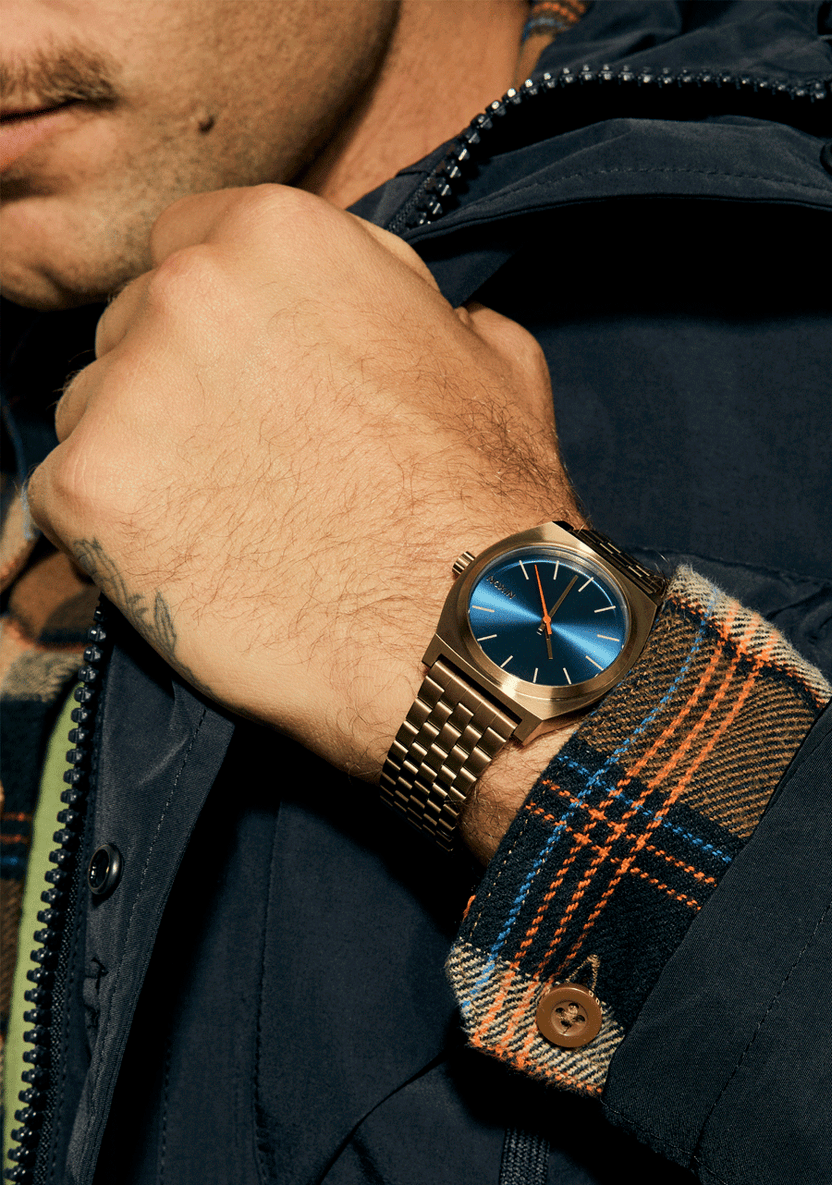 Nixon Time Teller Dessert Gold/Arles Blue A045 5301-00 37mm