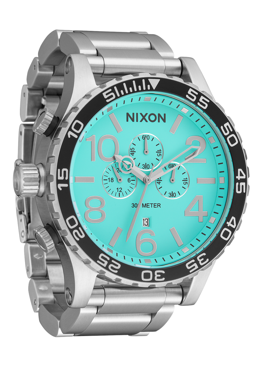 Nixon 51-30 Chrono Silver/Turquoise A1389-2084-00 51mm