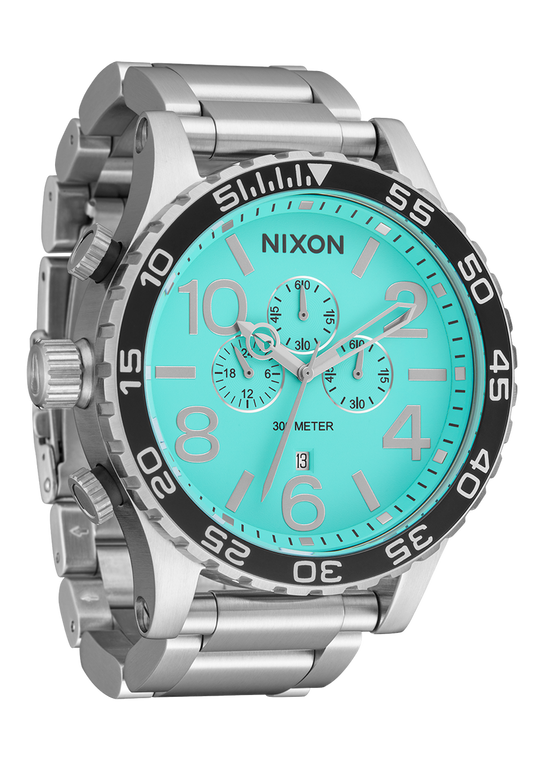 Nixon 51-30 Chrono Silver/Turquoise A1389-2084-00 51mm