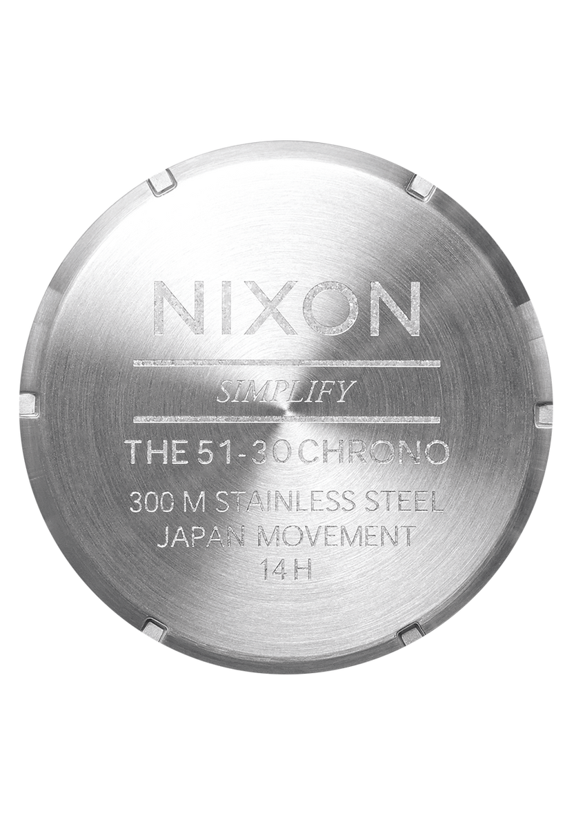 Nixon 51-30 Chrono Leather Silver/Black/Cranberry A1392-5199 51mm