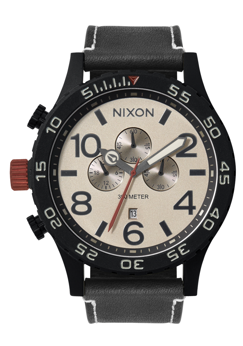 Nixon 51-30 Chrono Leather Black/Pumice/Charcoal A1392-5238 51mm