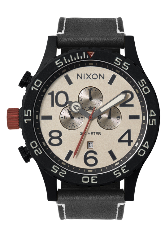 Nixon 51-30 Chrono Leather Black/Pumice/Charcoal A1392-5238 51mm