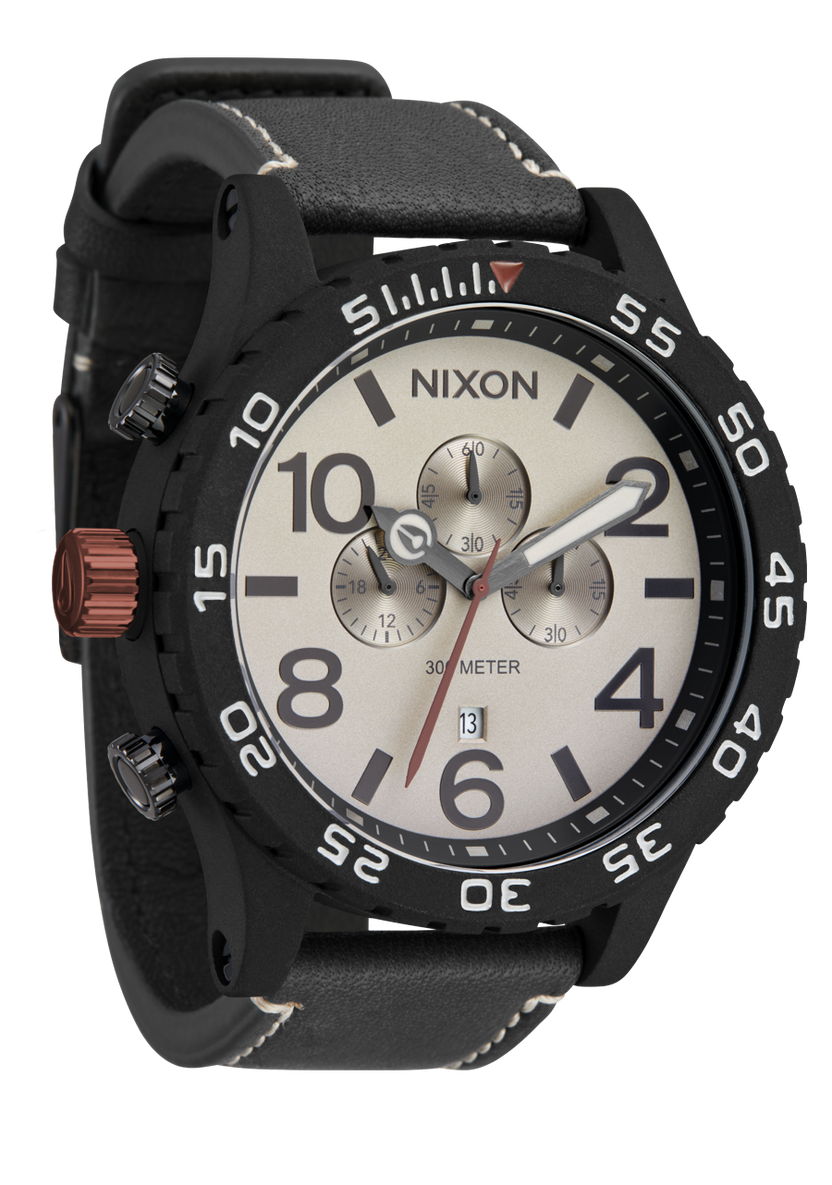 Nixon 51-30 Chrono Leather Black/Pumice/Charcoal A1392-5238 51mm
