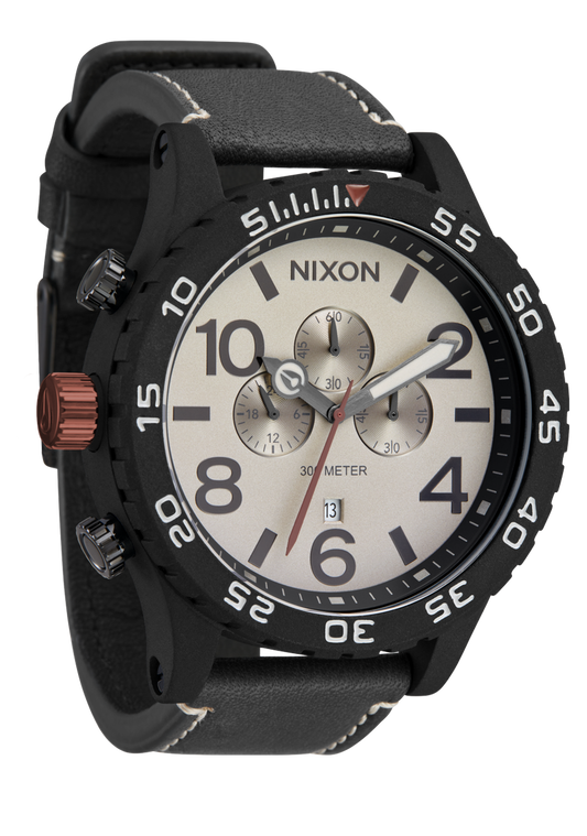 Nixon 51-30 Chrono Leather Black/Pumice/Charcoal A1392-5238 51mm