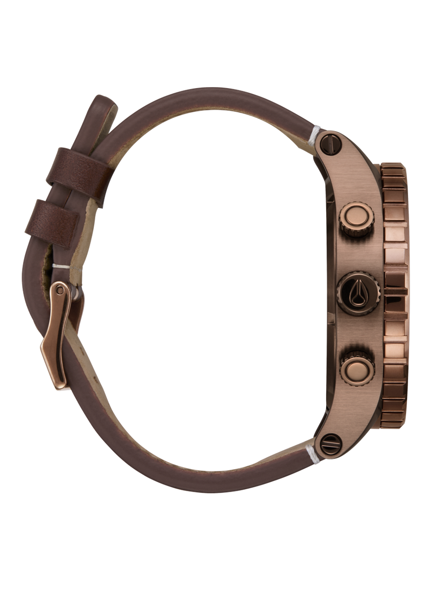 Nixon 51-30 Chrono Leather Chocolate / Dark Roast A1392-5240