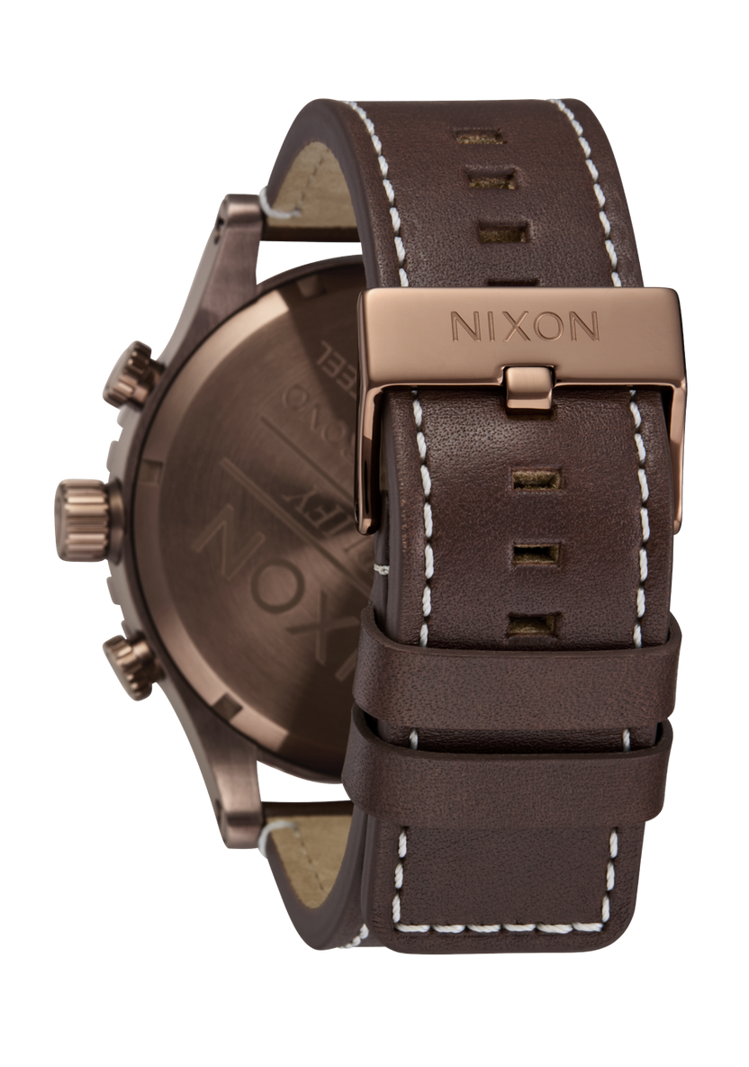 Nixon 51-30 Chrono Leather Chocolate / Dark Roast A1392-5240