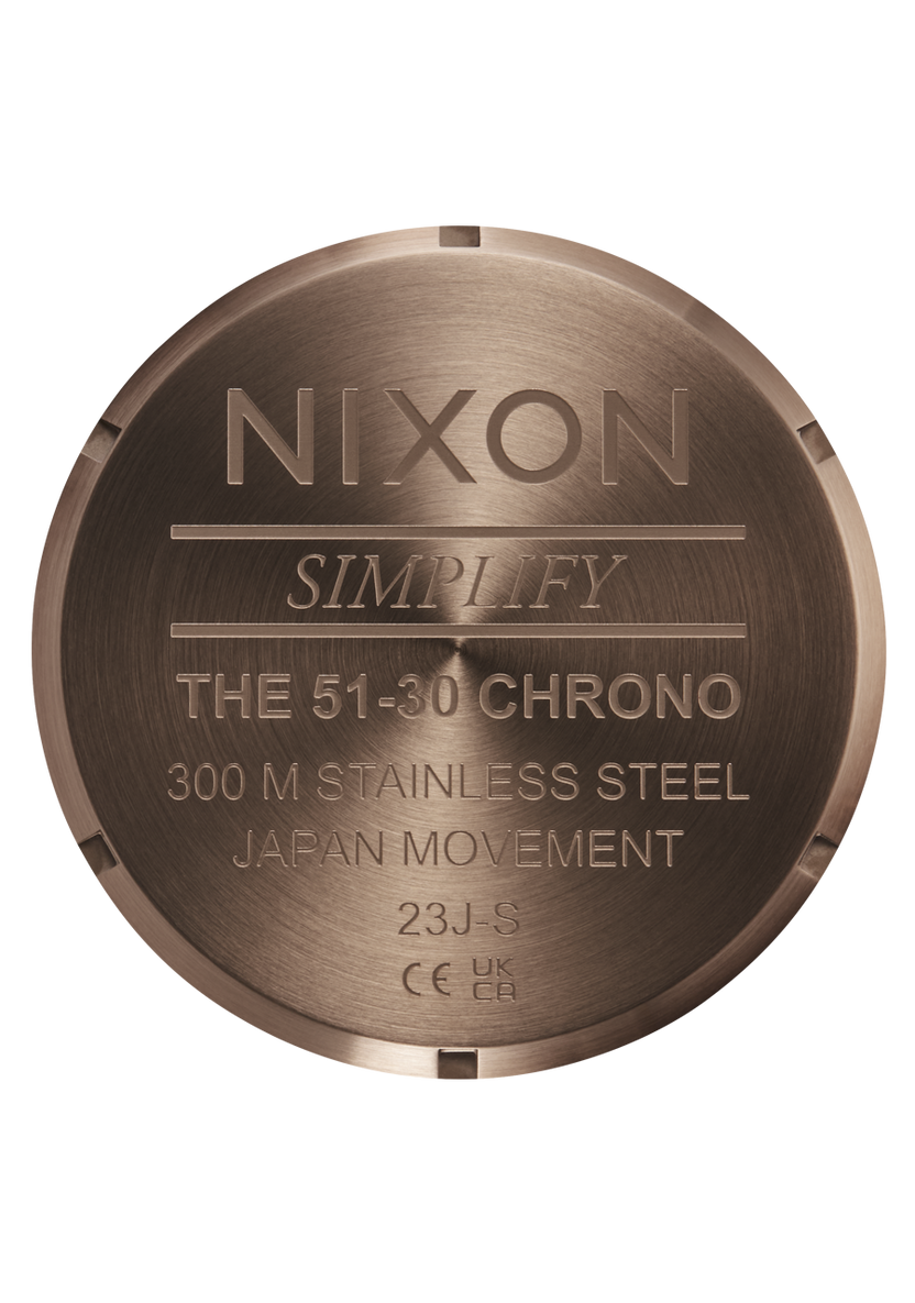 Nixon 51-30 Chrono Leather Chocolate / Dark Roast A1392-5240