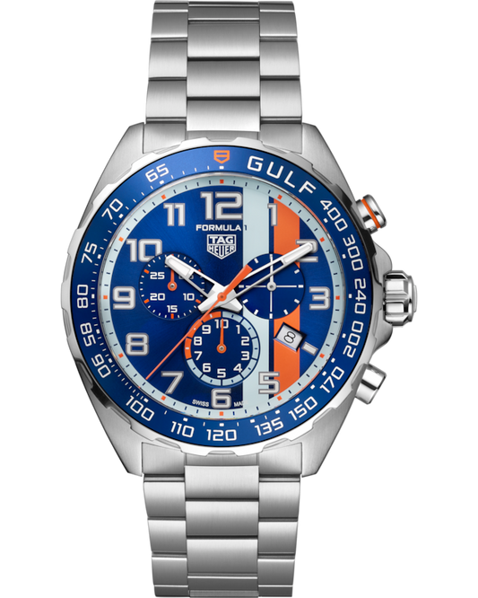 Tag Heuer Formula 1 Chronograph X Gulf Quartz Steel Watch CAZ101AT