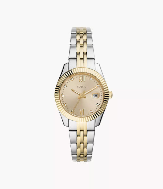 Fossils Scarlette Three-Hand Date Two-Tone Stainless Steel Watch ES4949
