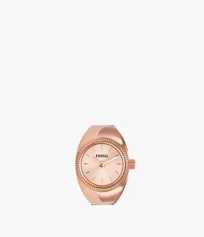 Fossils Watch Ring Two-Hand Rose Gold-Tone Stainless Steel ES5247