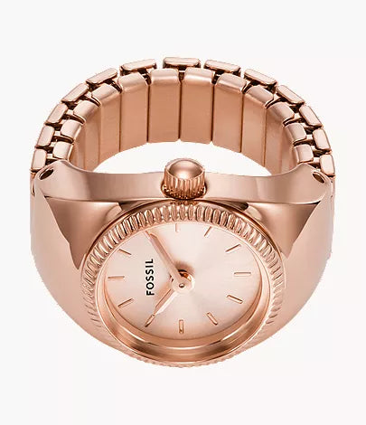 Fossils Watch Ring Two-Hand Rose Gold-Tone Stainless Steel ES5247