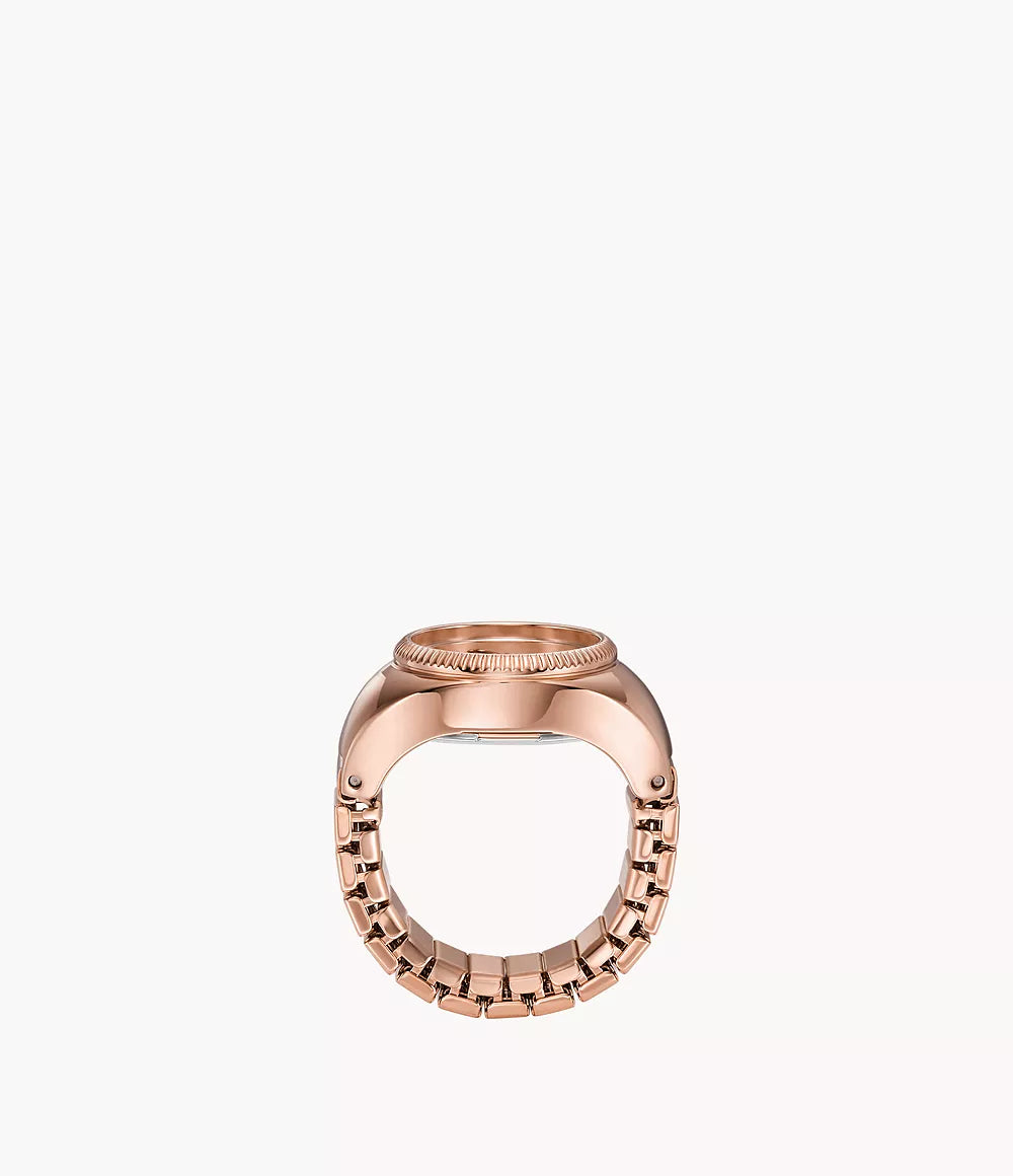 Fossils Watch Ring Two-Hand Rose Gold-Tone Stainless Steel ES5247